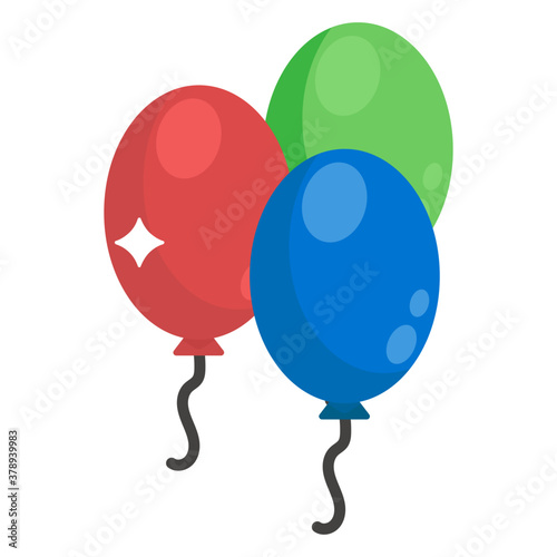 
isometric design of balloons isolated on white background

