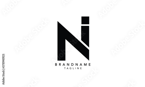 Alphabet letters Initials Monogram logo NI, IN, N and I