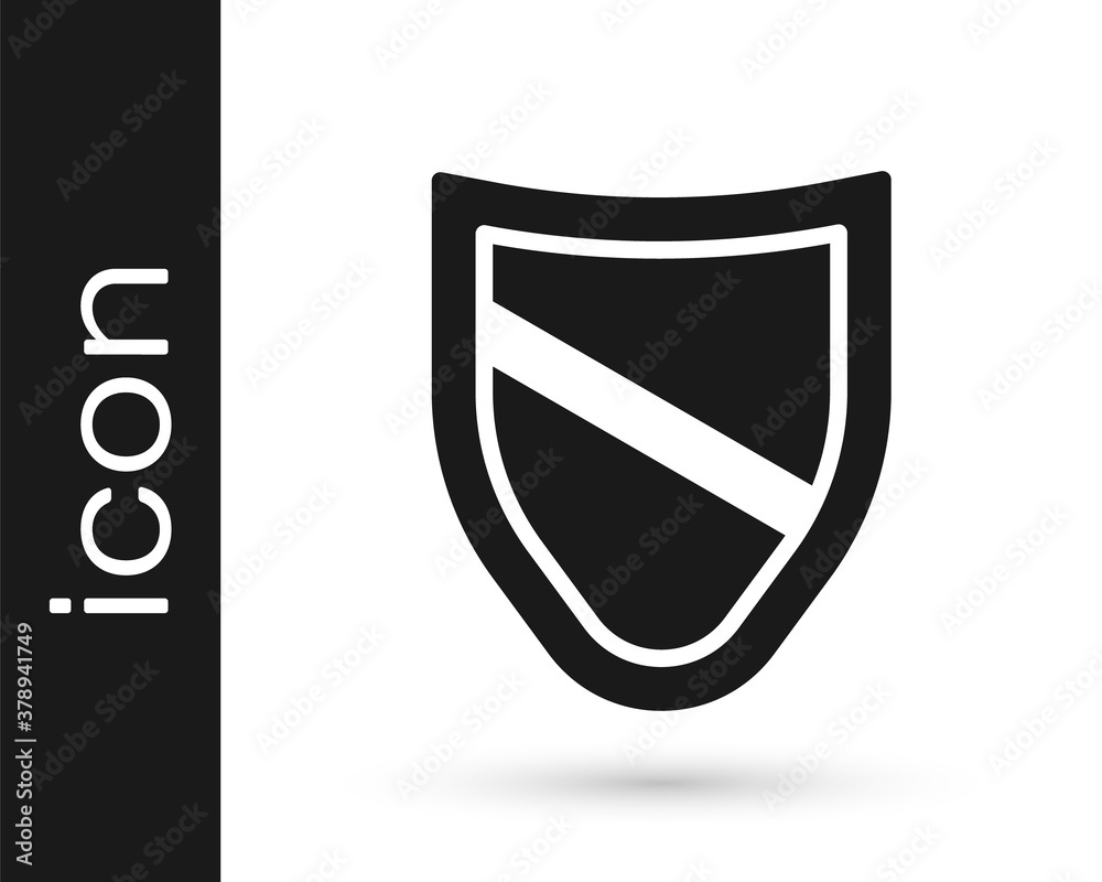 Black Shield icon isolated on white background. Guard sign. Security, safety, protection, privacy concept. Vector Black Shield icon isolated on white background. Guard sign. Security, safety, protection, privacy concept. Vector