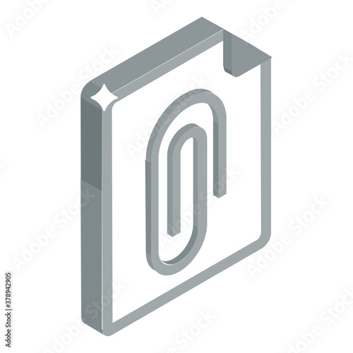 
Paper clip on file showing concept of attached file icon
