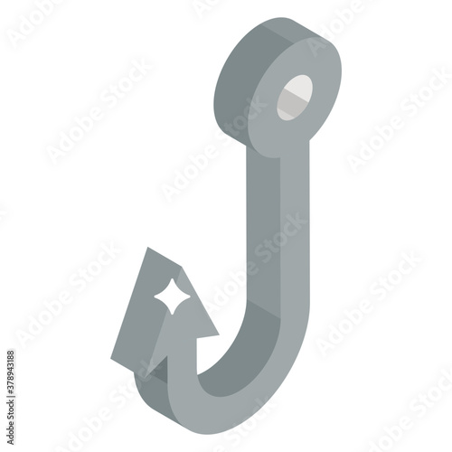 
Fishing hook icon in isometric design 

