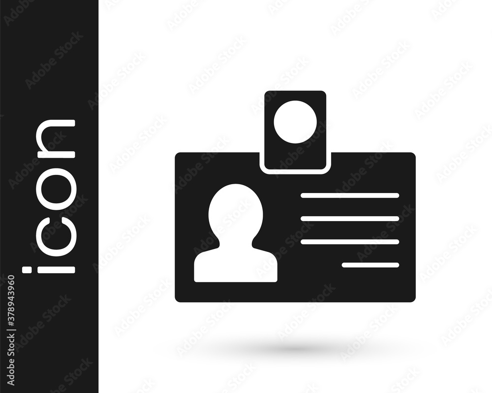 Grey Identification badge icon isolated on white background. It can be used for presentation, identity of the company, advertising. Vector. Grey Identification badge icon isolated on white background. It can be used for presentation, identity of the company, advertising. Vector.