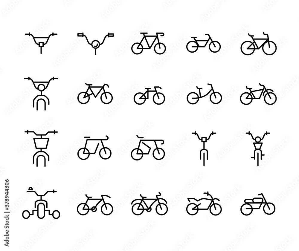 Set of Outline Vector Icons Related Bike. Modern Style, Premium Quality. Set of Outline Vector Icons Related Bike. Modern Style, Premium Quality.