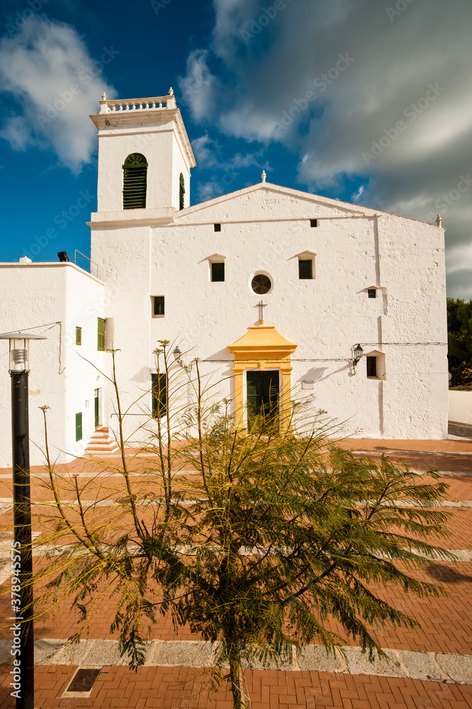 Fototapeta premium Iglesia parroquial de San Martin.Es Mercadal.Menorca.Balearic islands.Spain.