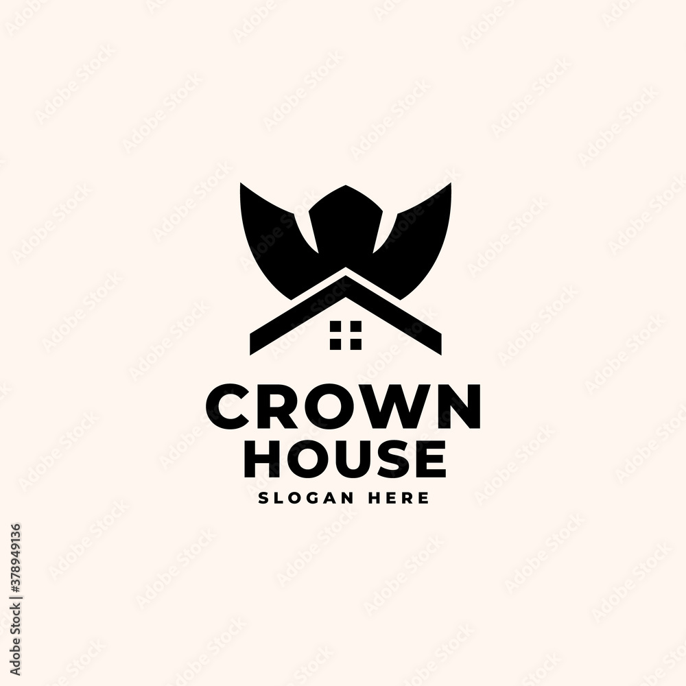 Crown house logo design template - Good to use for Construction and Architecture Building Logo