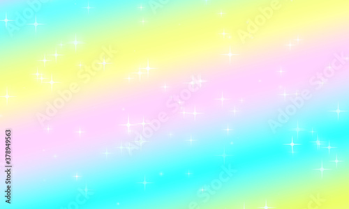 Glitter rainbow princess background. Unicorn backdrop colorful and pastel color. © Koy