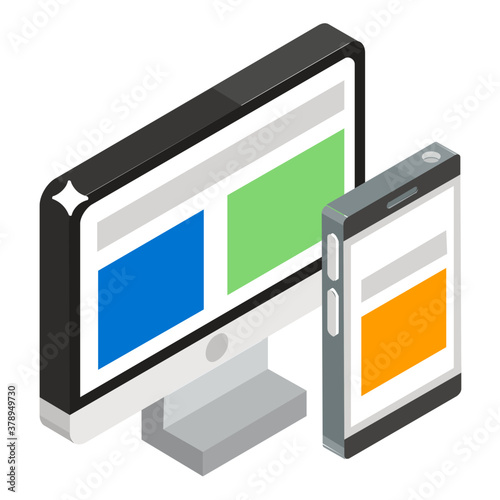 
Isometric vector design of responsive design icon.
 