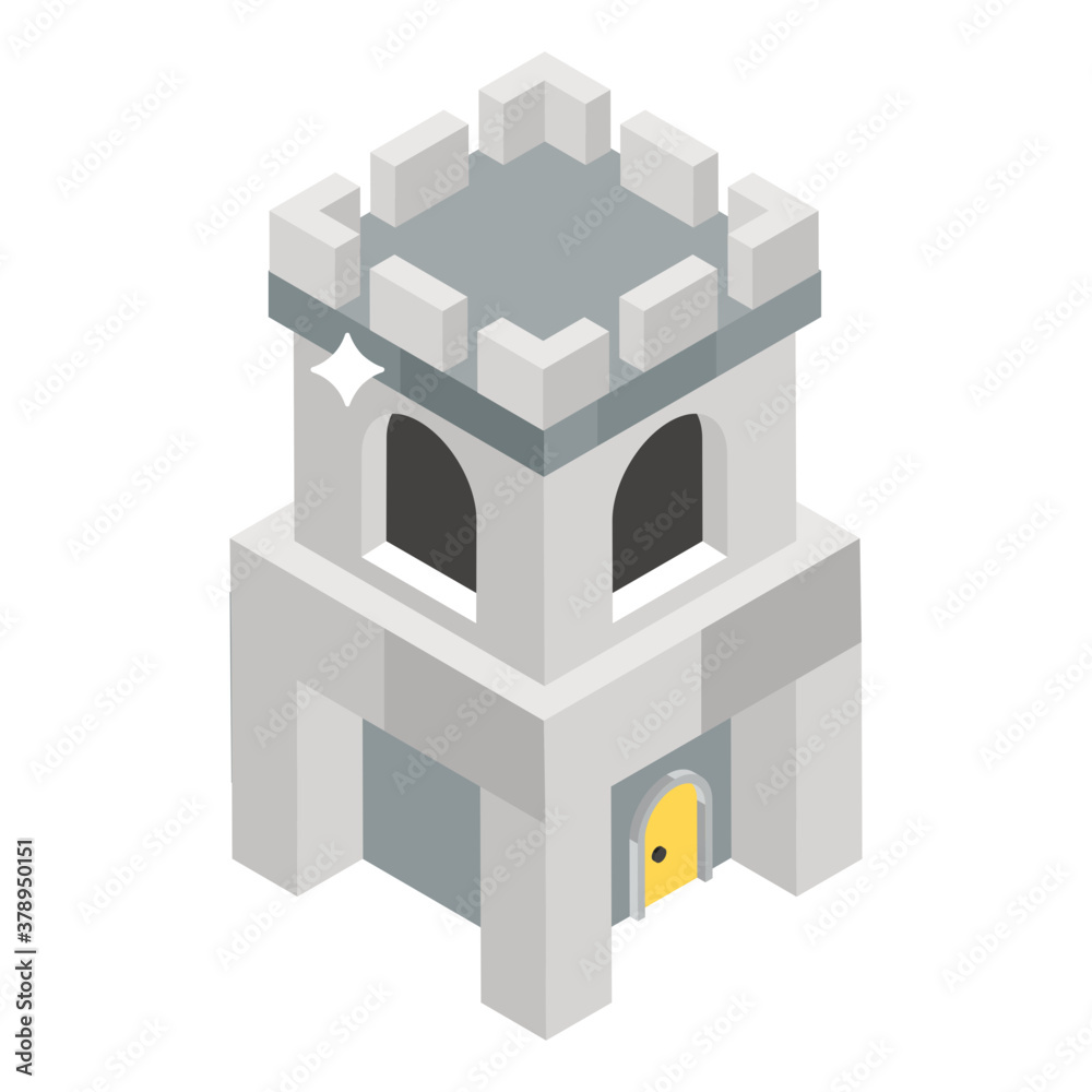 
Halloween castle vector, isometric icon design 
