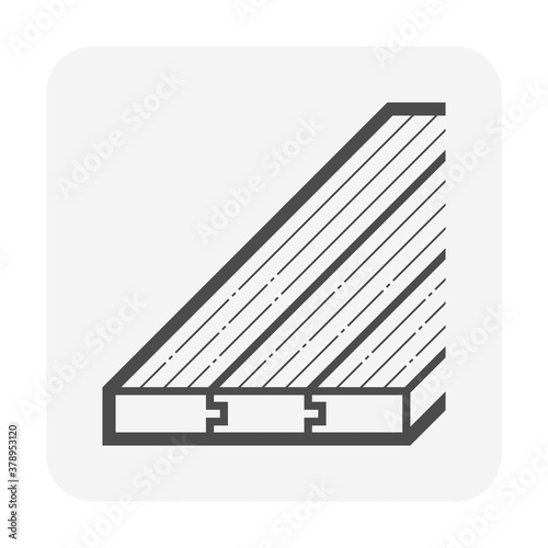 Wood floor and material vector icon design. That finishing or decoration material. Used to paving, laying, installation or construction by groove and tongue at interior and exterior of home  building.