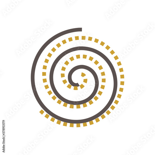 Scroll compressor icon. Also called spiral compressor, scroll pump and scroll vacuum pump. Device use for refrigeration and air conditioning HVAC system. For cooling, moisture and heat ventilation.