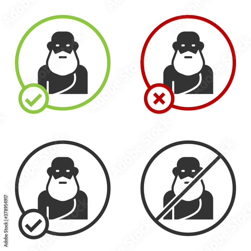 Black Socrates icon isolated on white background. Sokrat ancient greek Athenes ancient philosophy. Circle button. Vector.