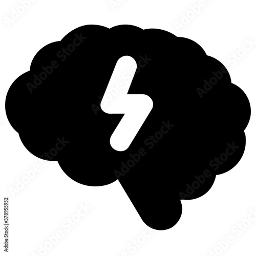 
An icon design of mind energy in solid style, brain power 
