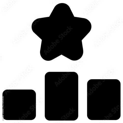 
Winner podium icon design, design of leaderboard in editable solid style 
