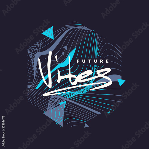 Expressive vector geometric t shirt 