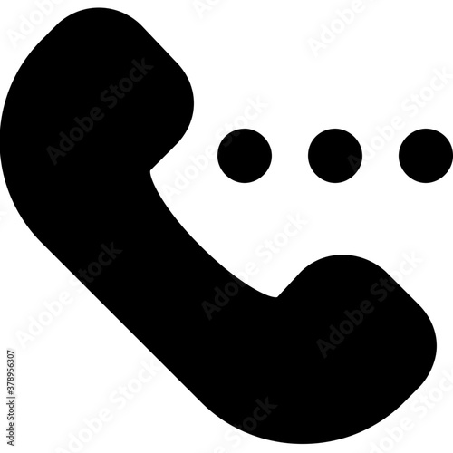 
Glyph icon of phone receiver, vintage telephone 
