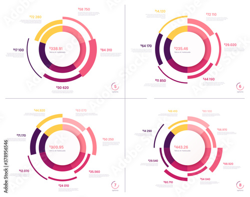 Vector circle chart designs template