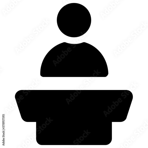 
Speech icon vector, orator in modern filled style 
