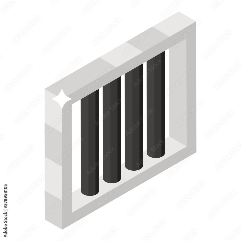 
Isometric vector design of prison icon, jailhouse concept 
