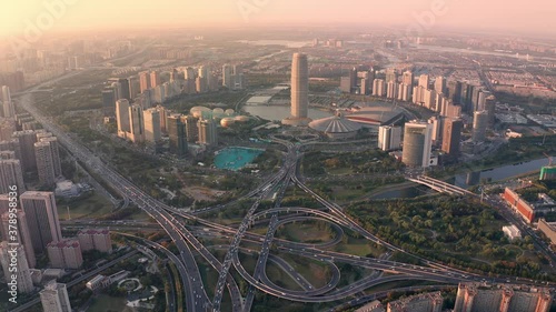China Zhengzhou CBD aerial photography