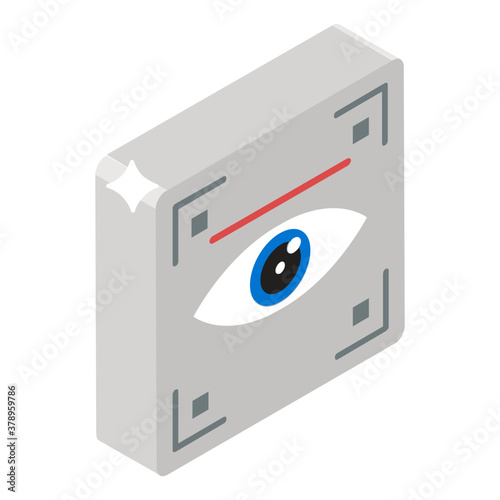 
Eye with central point showing retina scan icon
