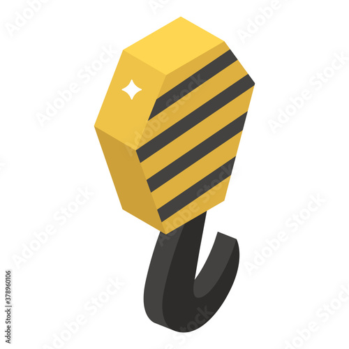 
Crane hook icon in modern isometric style
