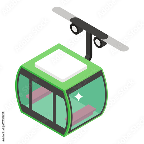 
Funicular icon in modern isometric style 
