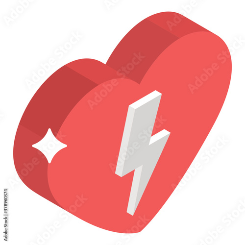 
Isometric vector design of heart attack icon
