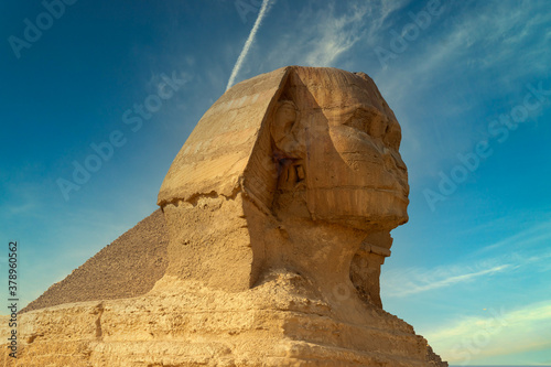 Obraz na płótnie The Great Sphinx of Giza and the pyramids in Egypt w salonie