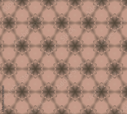 Pattern flowers and rhombuses on a light beige background