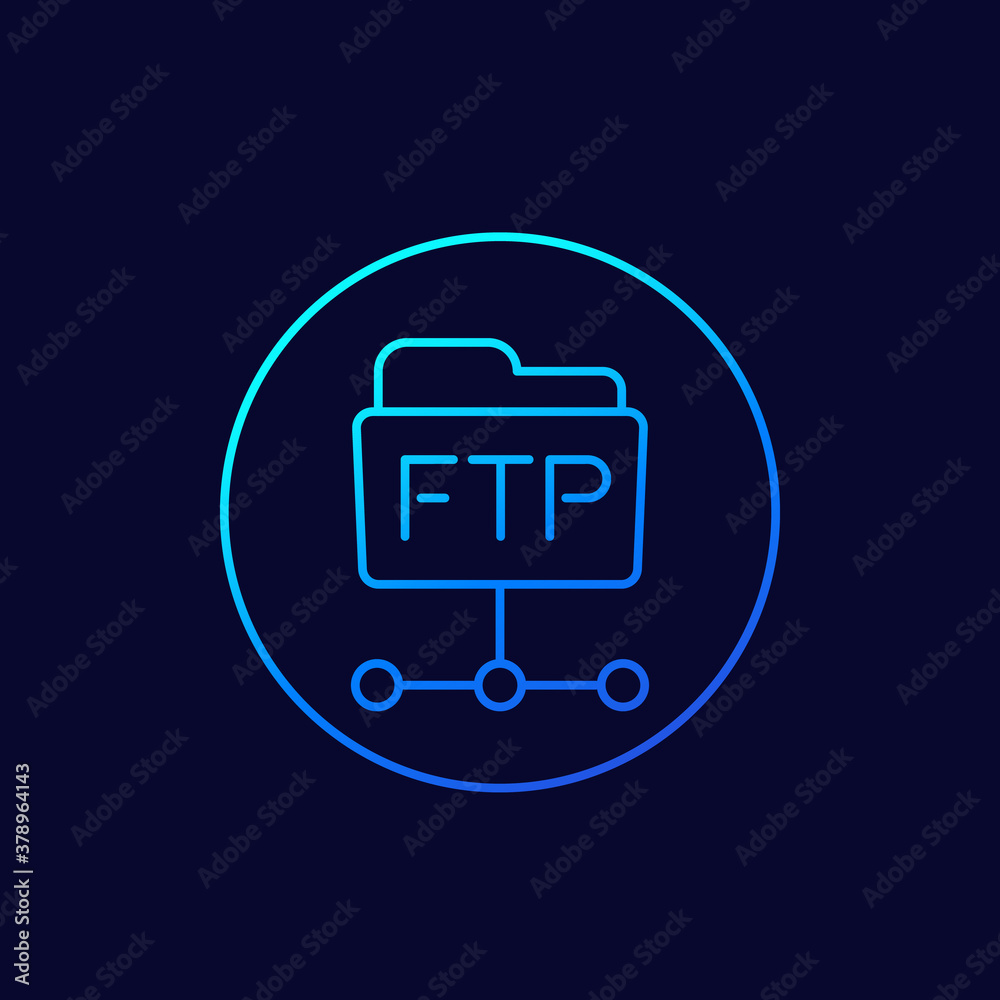 ftp folder line vector icon ftp folder line vector icon