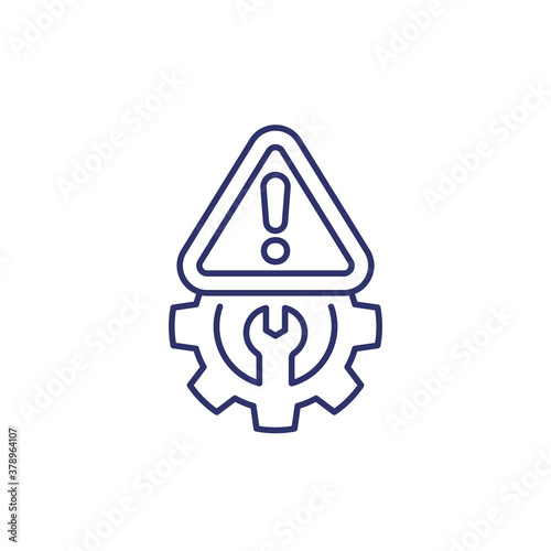 error warning line icon with gear