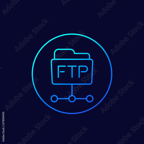 ftp folder line vector icon
