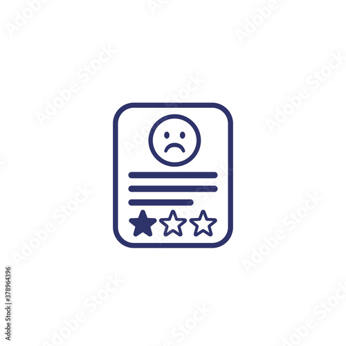 bad review icon on white