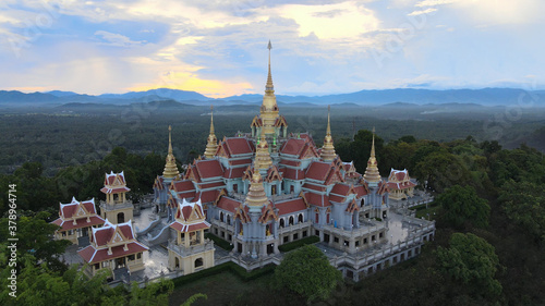 Aerial view of Wat Tang Sai Temple in Ban Krut, Prachuap Khirikhan, Thailand © witthaya