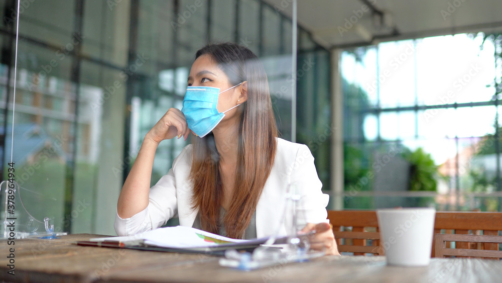 Portrait of young asian woman wearing face mask Portrait of young asian woman wearing face mask