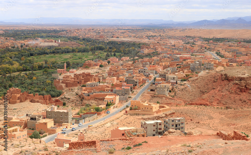 View over oasis town of Tinghir, Morocco