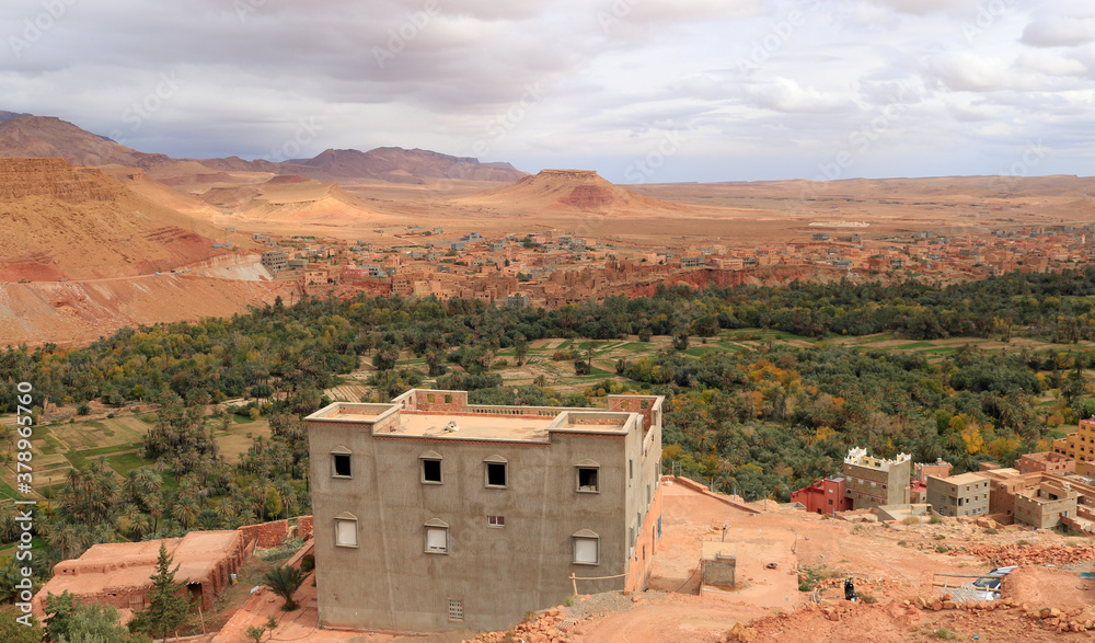 Obraz premium View over oasis town of Tinghir, Morocco