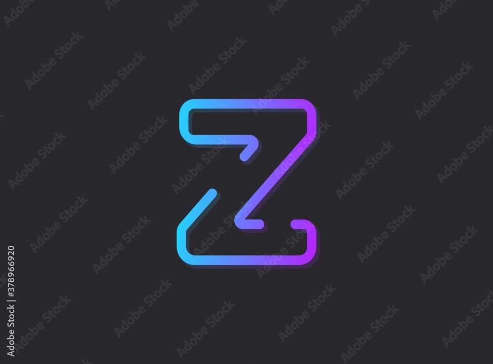 Z, modern gradient letter. Trendy, dynamic creative style design. For logo, brand label, design elements, application and more. Isolated vector illustration Z, modern gradient letter. Trendy, dynamic creative style design. For logo, brand label, design elements, application and more. Isolated vector illustration