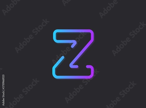 Z, modern gradient letter. Trendy, dynamic creative style design. For logo, brand label, design elements, application and more. Isolated vector illustration