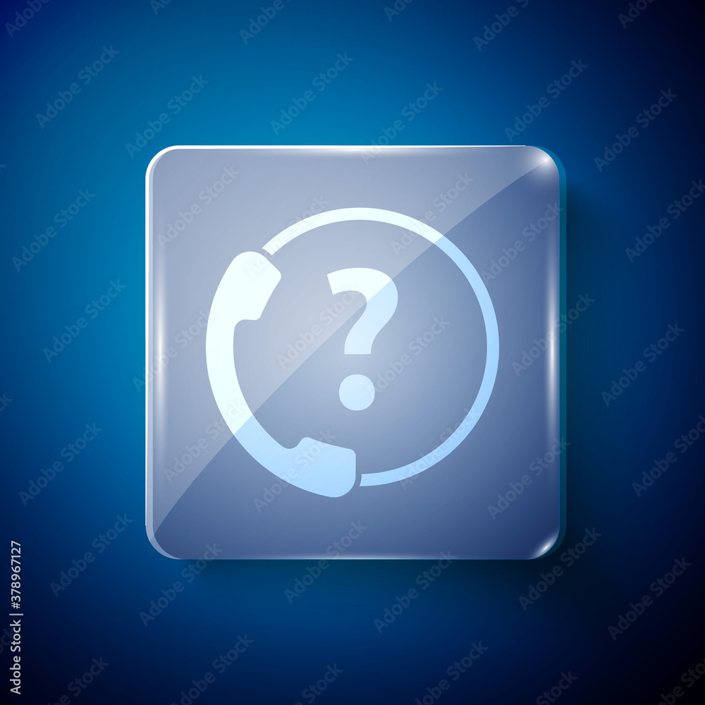 White Telephone 24 hours support icon isolated on blue background. All-day customer support call-center. Full time call services. Square glass panels. Vector Illustration. White Telephone 24 hours support icon isolated on blue background. All-day customer support call-center. Full time call services. Square glass panels. Vector Illustration.