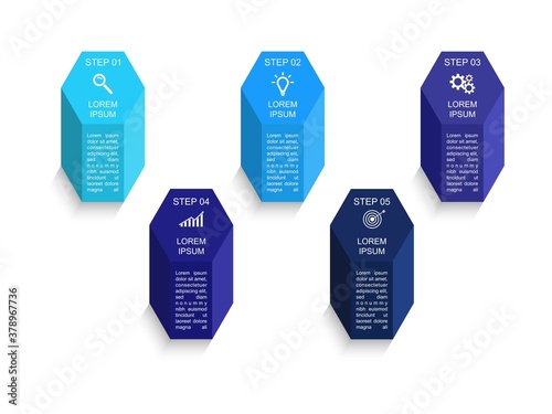 Business data visualization.  Abstract Process chart or graph elements, diagram with step option parts or processes. Vector business template for presentation. Creative concept for infographic.