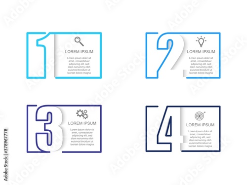 Business data visualization.  Abstract Process chart or graph elements, diagram with step option parts or processes. Vector business template for presentation. Creative concept for infographic.