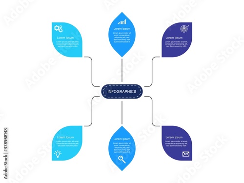 Business data visualization.  Abstract Process chart or graph elements, diagram with step option parts or processes. Vector business template for presentation. Creative concept for infographic.