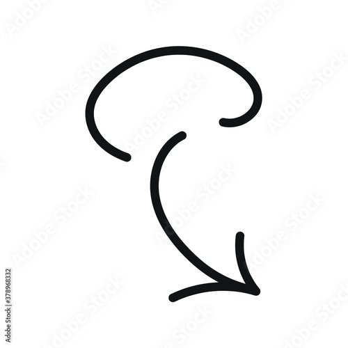 Hand Drawn Marker Icon. Arrow  circle  delete  line  marker  smudge  up  down  thin line web symbol on white background - vector illustration eps10
