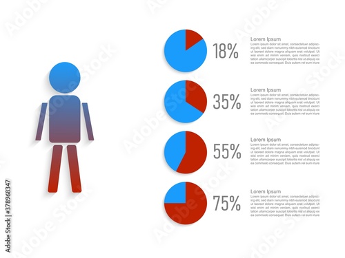 Business data visualization.  Abstract Process chart or graph elements, diagram with step option parts or processes. Vector business template for presentation. Creative concept for infographic.