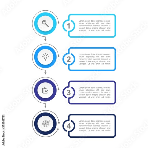 Business data visualization.  Abstract Process chart or graph elements, diagram with step option parts or processes. Vector business template for presentation. Creative concept for infographic.