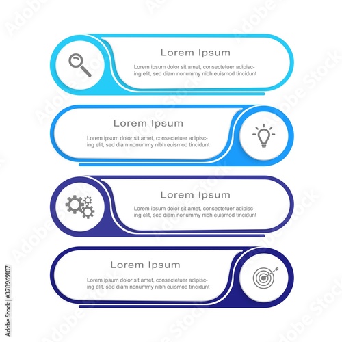 Business data visualization.  Abstract Process chart or graph elements, diagram with step option parts or processes. Vector business template for presentation. Creative concept for infographic.