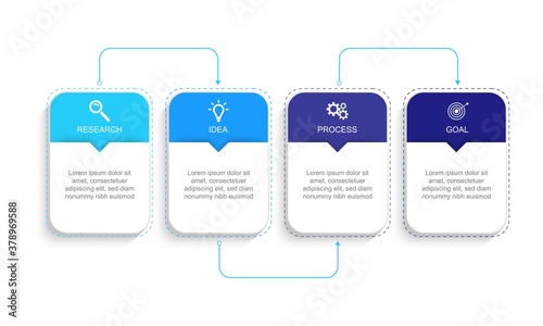 Business data visualization.  Abstract Process chart or graph elements, diagram with step option parts or processes. Vector business template for presentation. Creative concept for infographic.