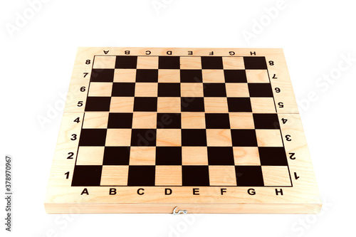 empty chessboard on white background