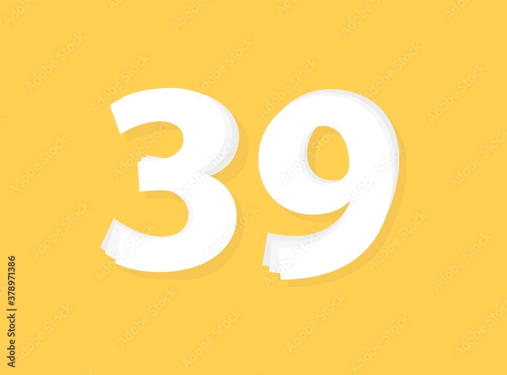 39 Number vector, modern layers design font. Eps10 illustration 39 Number vector, modern layers design font. Eps10 illustration